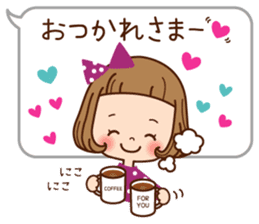 The girl that a forelock is shortish. sticker #7126689