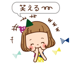 The girl that a forelock is shortish. sticker #7126697