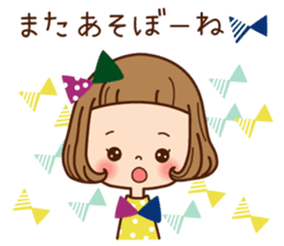 The girl that a forelock is shortish. sticker #7126708