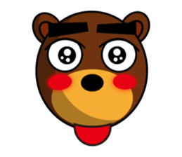 Black Eyebrows Bear 13 sticker #7127552