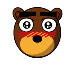 Black Eyebrows Bear 13 sticker #7127554