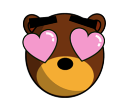 Black Eyebrows Bear 13 sticker #7127555
