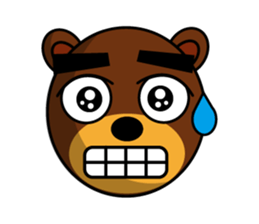 Black Eyebrows Bear 13 sticker #7127562
