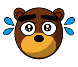 Black Eyebrows Bear 13 sticker #7127563