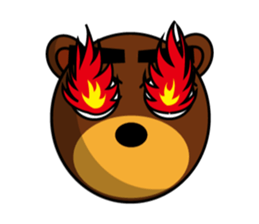 Black Eyebrows Bear 13 sticker #7127564