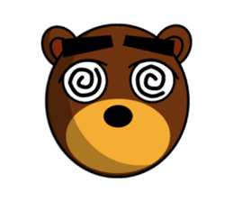 Black Eyebrows Bear 13 sticker #7127565