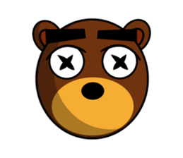 Black Eyebrows Bear 13 sticker #7127566