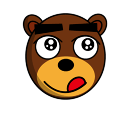 Black Eyebrows Bear 13 sticker #7127567