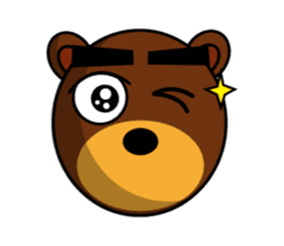 Black Eyebrows Bear 13 sticker #7127568