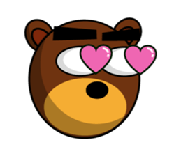 Black Eyebrows Bear 13 sticker #7127570
