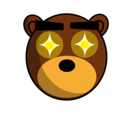 Black Eyebrows Bear 13 sticker #7127571
