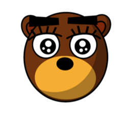 Black Eyebrows Bear 13 sticker #7127572