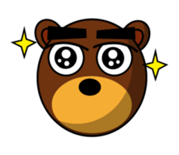 Black Eyebrows Bear 13 sticker #7127573