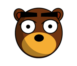 Black Eyebrows Bear 13 sticker #7127574