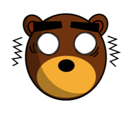 Black Eyebrows Bear 13 sticker #7127575