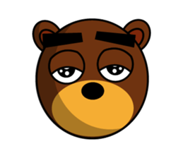 Black Eyebrows Bear 13 sticker #7127576