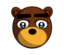 Black Eyebrows Bear 13 sticker #7127577