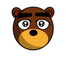 Black Eyebrows Bear 13 sticker #7127578