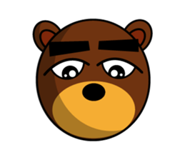 Black Eyebrows Bear 13 sticker #7127579