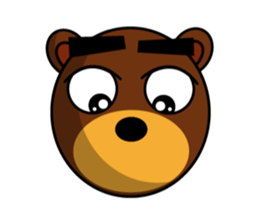 Black Eyebrows Bear 13 sticker #7127580