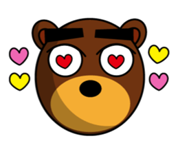 Black Eyebrows Bear 13 sticker #7127581