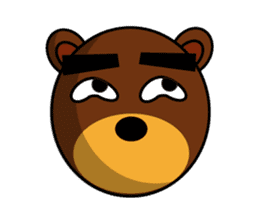 Black Eyebrows Bear 13 sticker #7127584