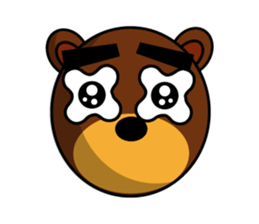 Black Eyebrows Bear 13 sticker #7127585
