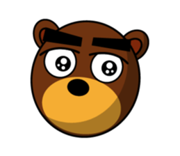 Black Eyebrows Bear 13 sticker #7127586