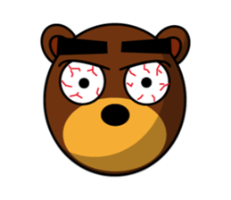 Black Eyebrows Bear 13 sticker #7127587