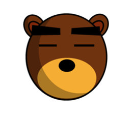 Black Eyebrows Bear 13 sticker #7127589