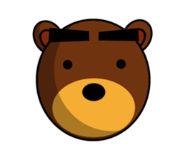 Black Eyebrows Bear 13 sticker #7127590