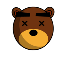 Black Eyebrows Bear 13 sticker #7127591