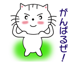 Daily downright cute white cat sticker #7127760