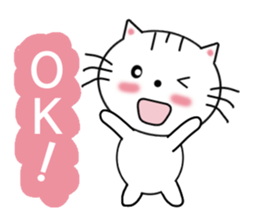 Daily downright cute white cat sticker #7127763