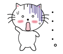 Daily downright cute white cat sticker #7127780