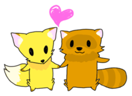 Fox and Raccoon dog sticker #7128509
