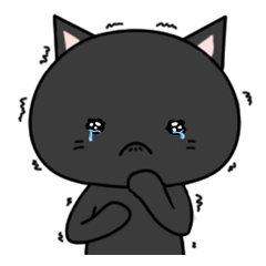 Black cat with 40 emotion or pattern