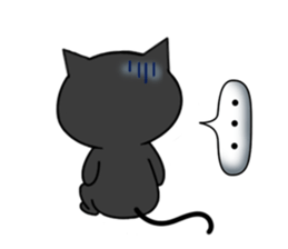 Black cat with 40 emotion or pattern sticker #7130040