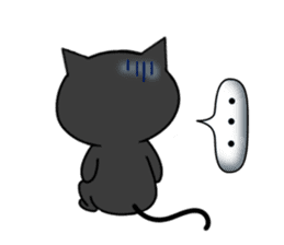 Black cat with 40 emotion or pattern sticker #7130040