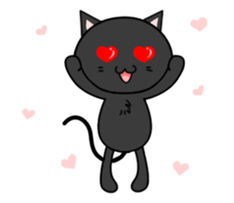Black cat with 40 emotion or pattern sticker #7130044