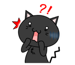 Black cat with 40 emotion or pattern sticker #7130051