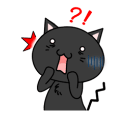 Black cat with 40 emotion or pattern sticker #7130051