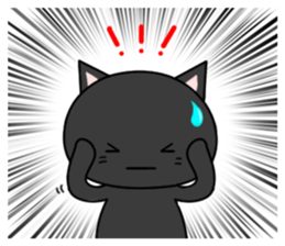 Black cat with 40 emotion or pattern sticker #7130052