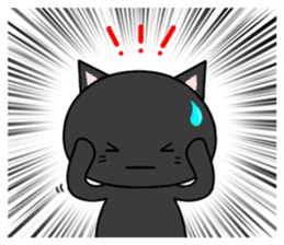 Black cat with 40 emotion or pattern sticker #7130052
