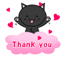Black cat with 40 emotion or pattern sticker #7130058