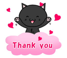 Black cat with 40 emotion or pattern sticker #7130058