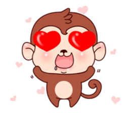 Monkey with 40 emotion or pattern sticker #7131412