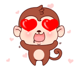 Monkey with 40 emotion or pattern sticker #7131412