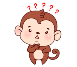 Monkey with 40 emotion or pattern sticker #7131418