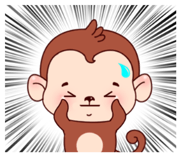 Monkey with 40 emotion or pattern sticker #7131420
